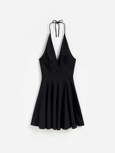 Reserved Rochie mini legată în talie negru