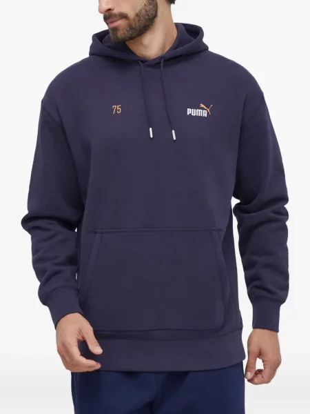 Hanorac cu glugă Puma cu broderie albastru