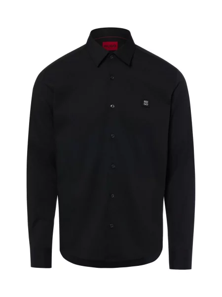 Koszula casualowa o kroju slim fit z mieszanki bawełny model ‘ERMO’ Hugo czarna