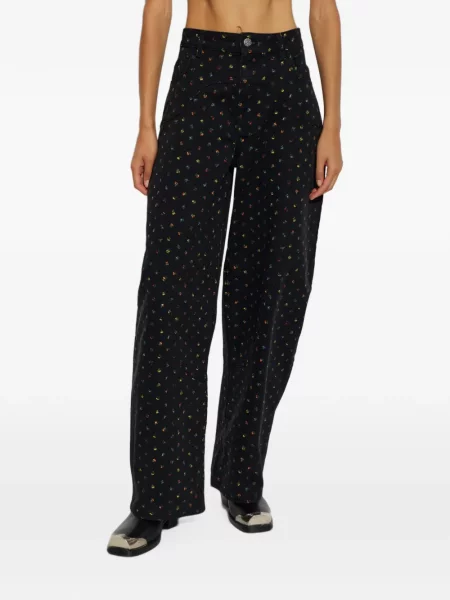 Blugi Baum Und Pferdgarten cu model floral cu imagine negru
