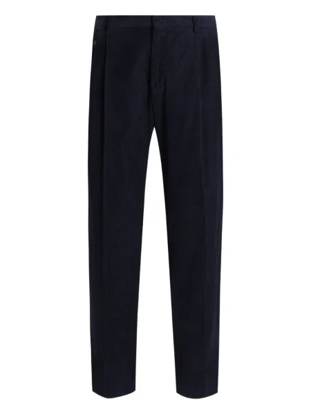 Pantaloni chino Dolce & Gabbana de catifea cord plisate albastru