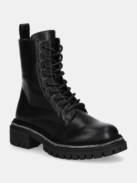 Кожени кубинки Steve Madden Opt-In с платформа черно