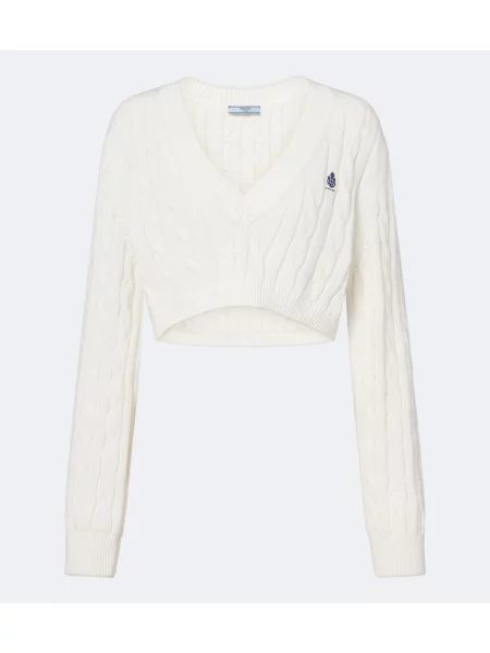 Pulover Prada tricotate alb