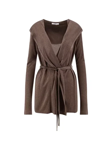 Cu centură cardigan Max Mara din lyocell maro