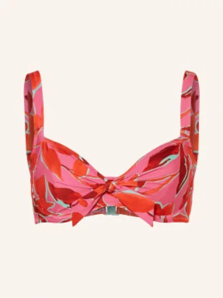 Lidea Biustonosz Bikini Na Ramiączkach Fused Florals pink czerwony