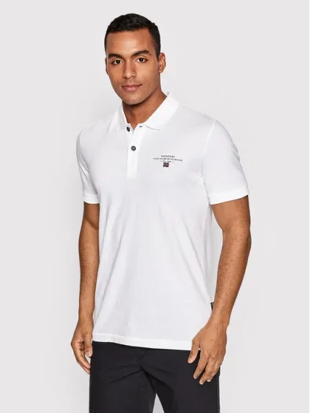 Napapijri Tricou polo Elbas Jersey alb