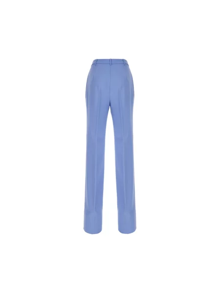 Spodnie Max Mara Studio wełniane niebieskie