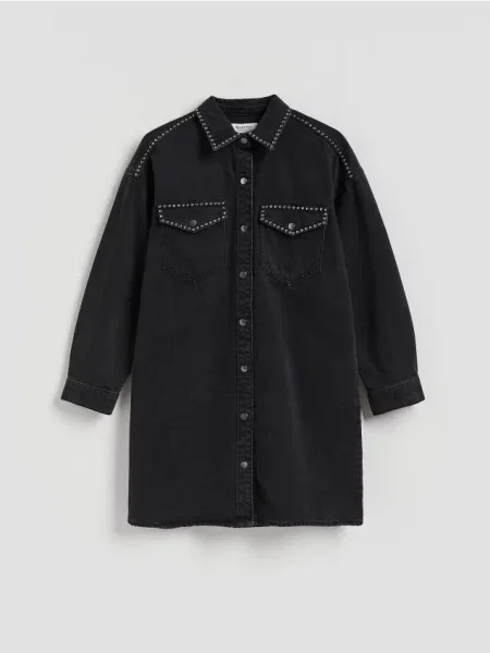 Reserved Rochie mini din denim negru