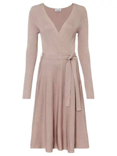 Bonprix Rochie tricotat pudră roz