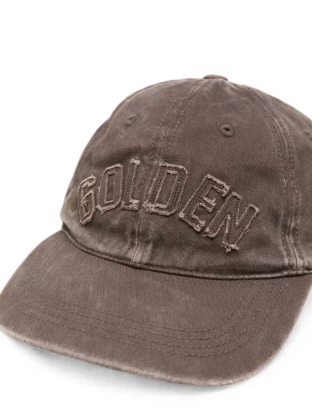 Kepurė su snapeliu Golden Goose su nubrozdinimais ruda