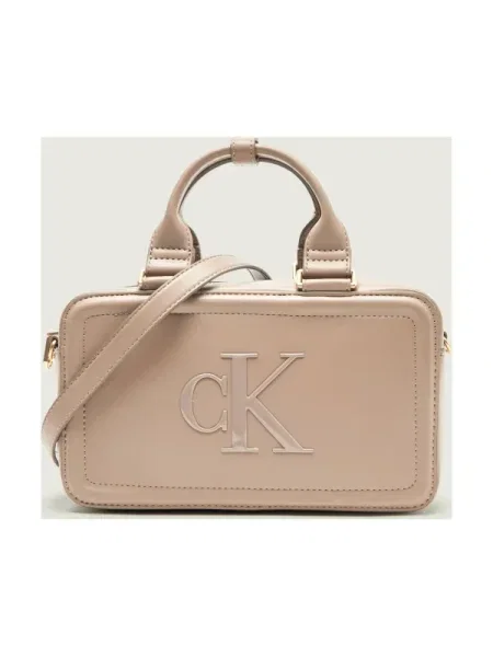 Calvin Klein Geantă Bold Ck Elongated Mini Tote bej
