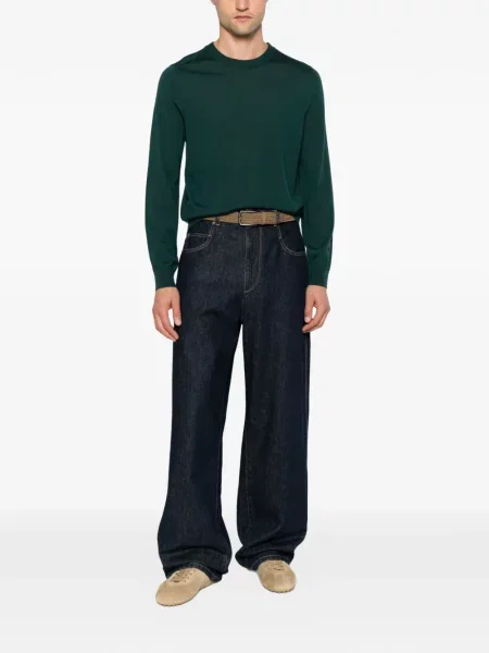 Pulover Paul Smith cu decolteu rotund verde