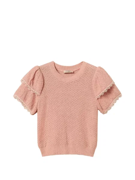 Pulover Twinset cu decolteu rotund roz