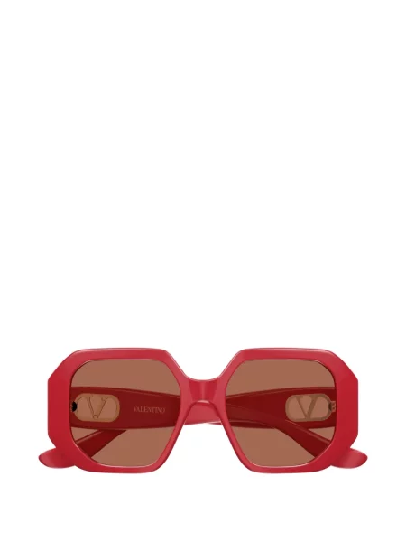 Ochelari de soare Valentino Garavani Eyewear cu imprimeu geometric roșu