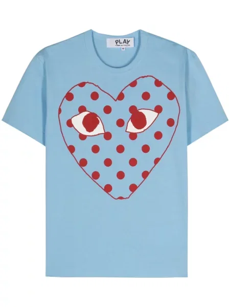 Tričko Comme Des Garçons Play s potiskem se srdcovým vzorem modré