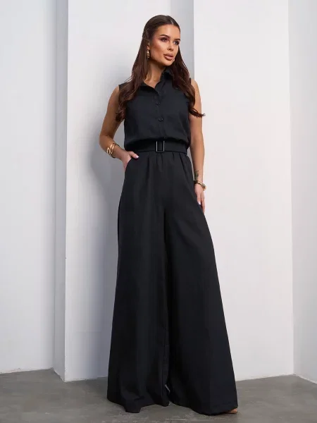 Лляний Комбінезон ISSA Plus чорний