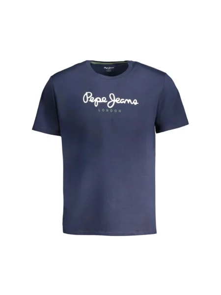 Koszulka Pepe Jeans z nadrukiem z krótkim rękawem niebieska