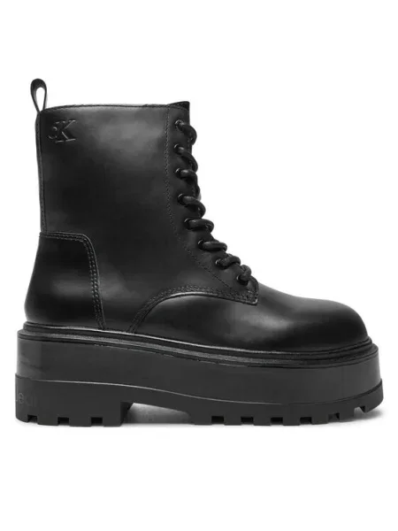 Кубинки Calvin Klein Jeans FLATFORM HIGH LACE UP MG DL с платформа черно