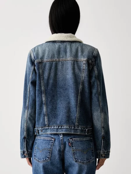 Levi's kurtka jeansowa ORIGINAL SHERPA niebieska
