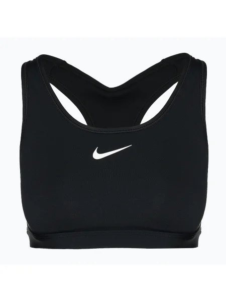 Nike Swoosh Medium Support сутиен за тренировка черен/бял бяло