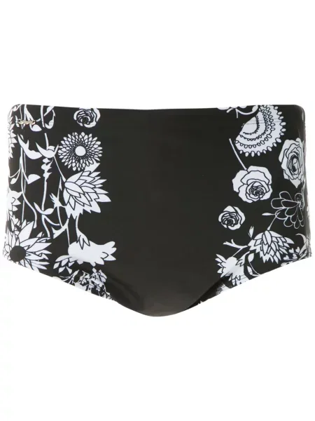 Slip de baie Amir Slama cu model floral cu imagine negru