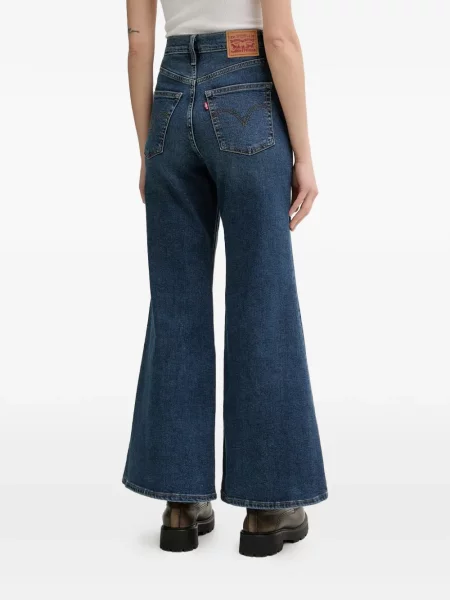 Карирани с яка дънки straight leg Levi's® с качулка синьо