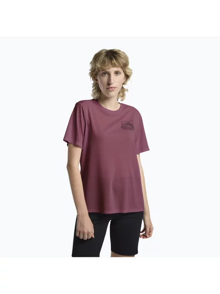 Tricou pentru femei Jack Wolfskin Vonnan Graphic ridge leaf raisin