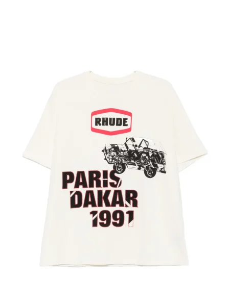 Tricou Rhude cu imagine alb