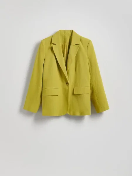 Reserved Піджак із додаванням льону жовто-зелений зелений