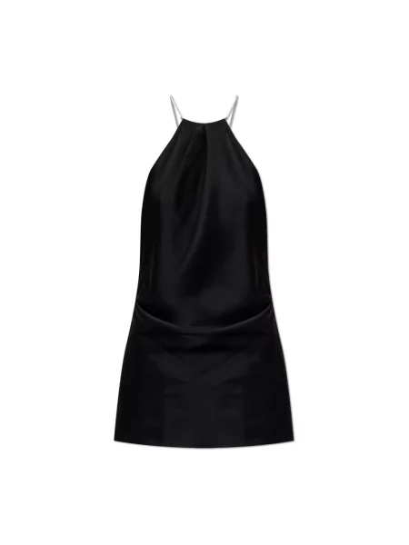 Satynowy top Victoria Beckham czarny