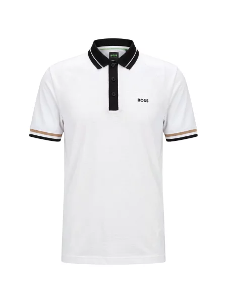 BOSS Tricou funcțional Court maro caramel / negru alb