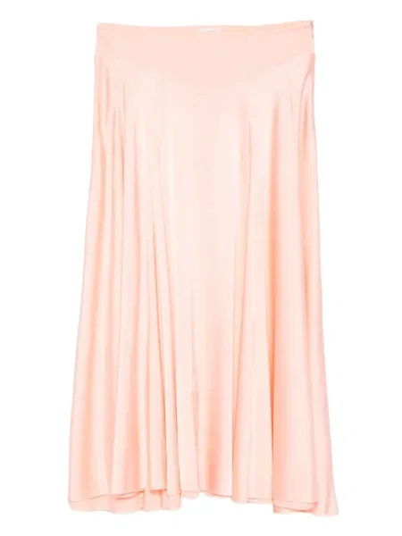 Fustă midi Forte_forte până la genunchi roz