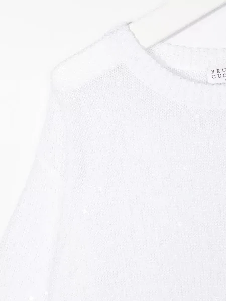 Sweter dziecięcy Brunello Cucinelli biały