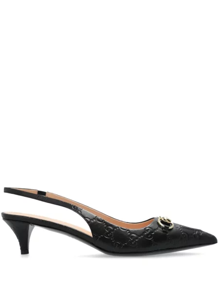 Pantofi cu toc Gucci slingback negru