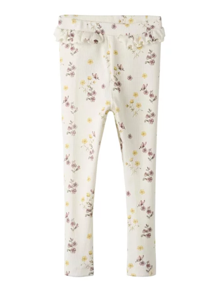 Lil'Atelier Leggings NMFGavo galben muștar / kaki / mauve / lână alb