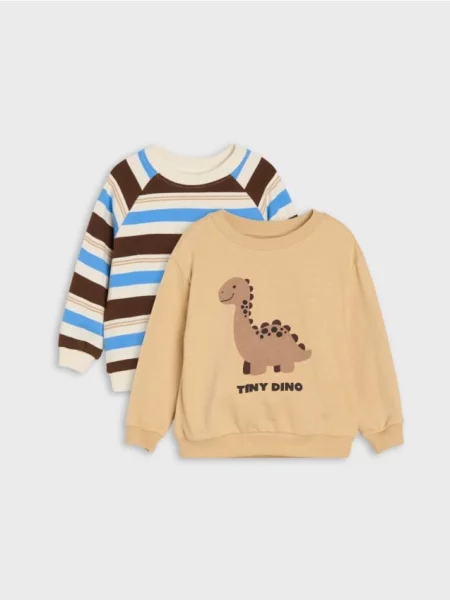 Sinsay crewneck mikiny s motivem dinosaura 2 pack vícebarevná