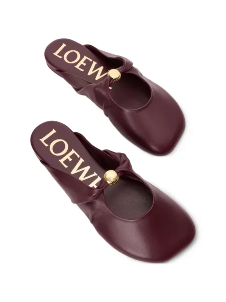 Papuci tip mules Loewe din piele roșu