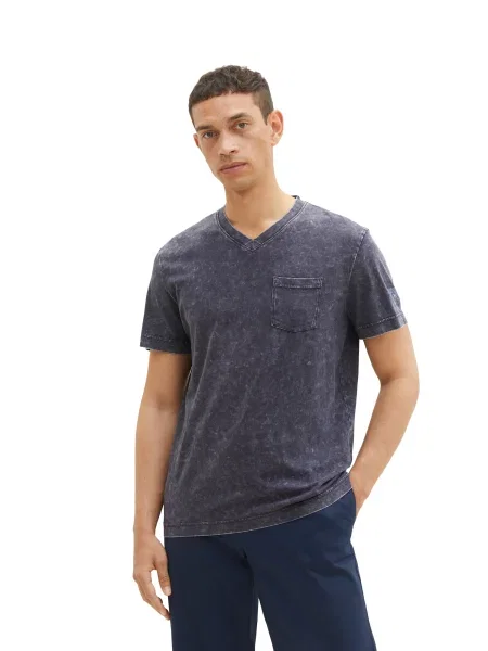 TOM TAILOR Tricou albastru marin / albastru deschis