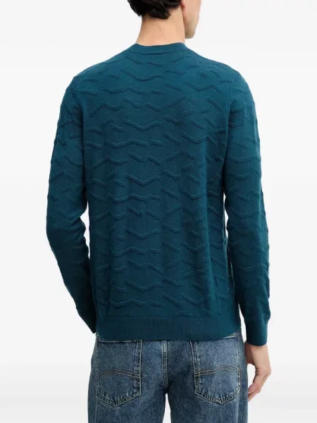 Pulover Armani Exchange cu decolteu în U lung albastru