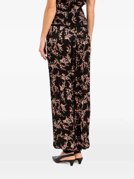 Pantaloni Twinset cu model floral cu imagine negru