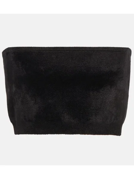 Aksamitny top Alaã¯a czarny