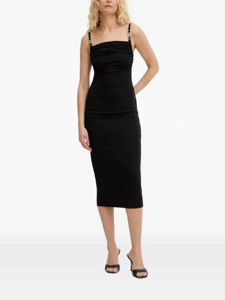 Midi haljina Just Cavalli s volanima crna