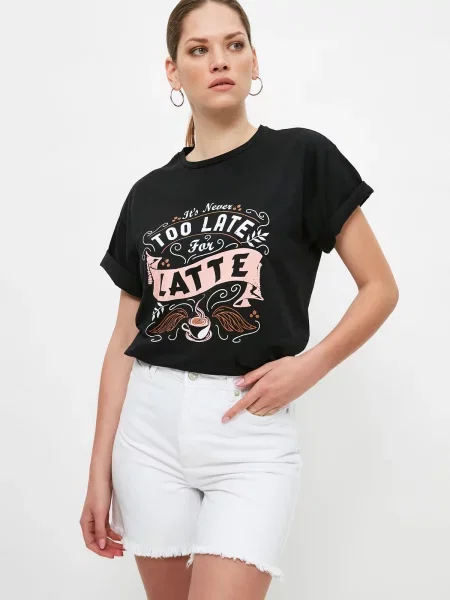 Pantaloni scurți din denim Trendyol alb