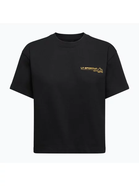 Tricou de cățărare pentru femei La Sportiva Since Crop black/yellow negru