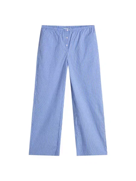 Spodnie Good American w paski koronkowe białe