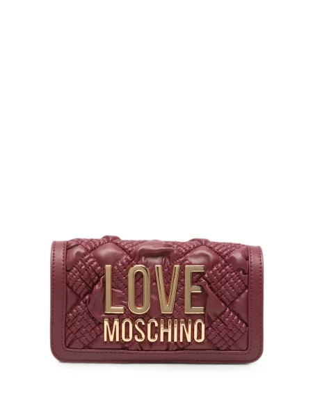 Matlasat geanta crossbody Love Moschino cu autograf roșu