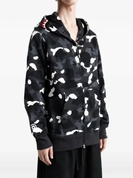 Hoodie A Bathing Ape® με σχέδιο παραλλαγής μαύρο