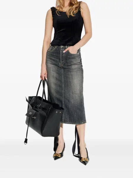 Top Balenciaga de catifea negru