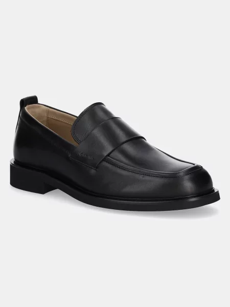 Calvin Klein mocasini de piele SQ RUBBER LOAFER negru