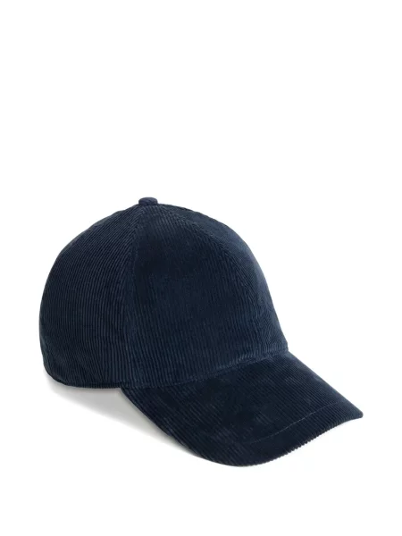 Șapcă Woolrich de catifea cord albastru